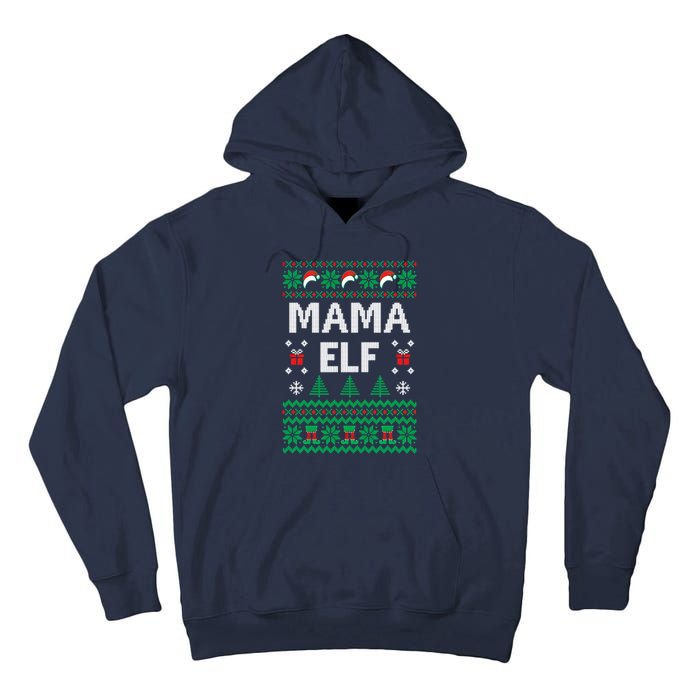 Mama Elf Ugly Christmas Tall Hoodie