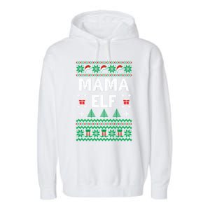 Mama Elf Ugly Christmas Garment-Dyed Fleece Hoodie