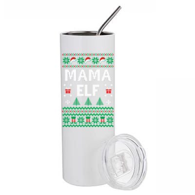 Mama Elf Ugly Christmas Stainless Steel Tumbler