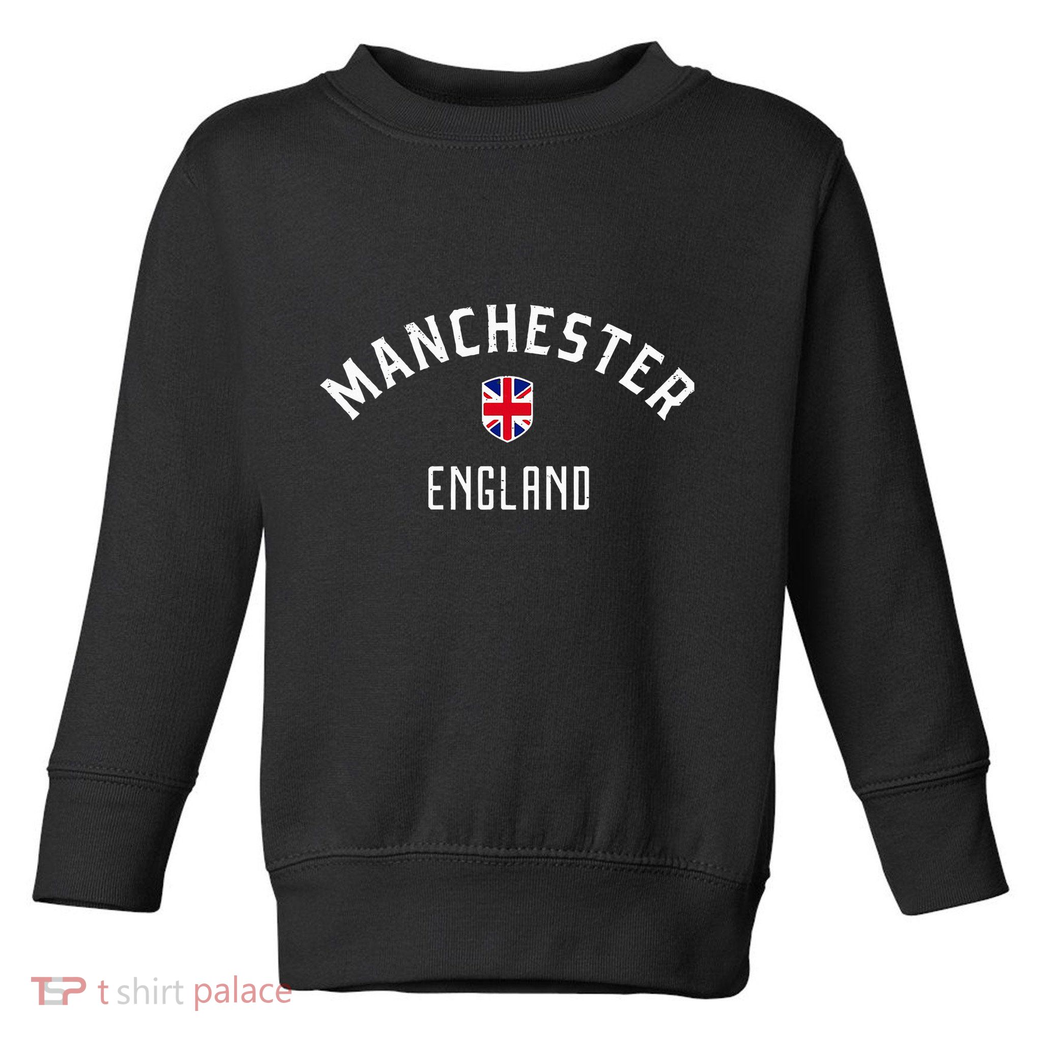 Manchester England United Kingdom British Flag Vintage Toddler Sweatshirt