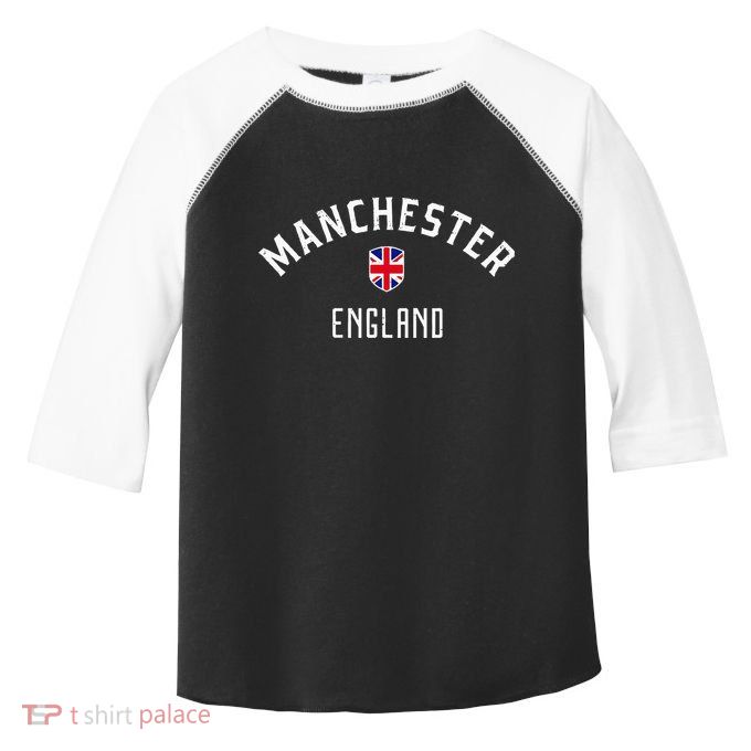 Manchester England United Kingdom British Flag Vintage Toddler Fine Jersey T-Shirt