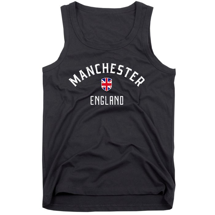 Manchester England United Kingdom British Flag Vintage Tank Top