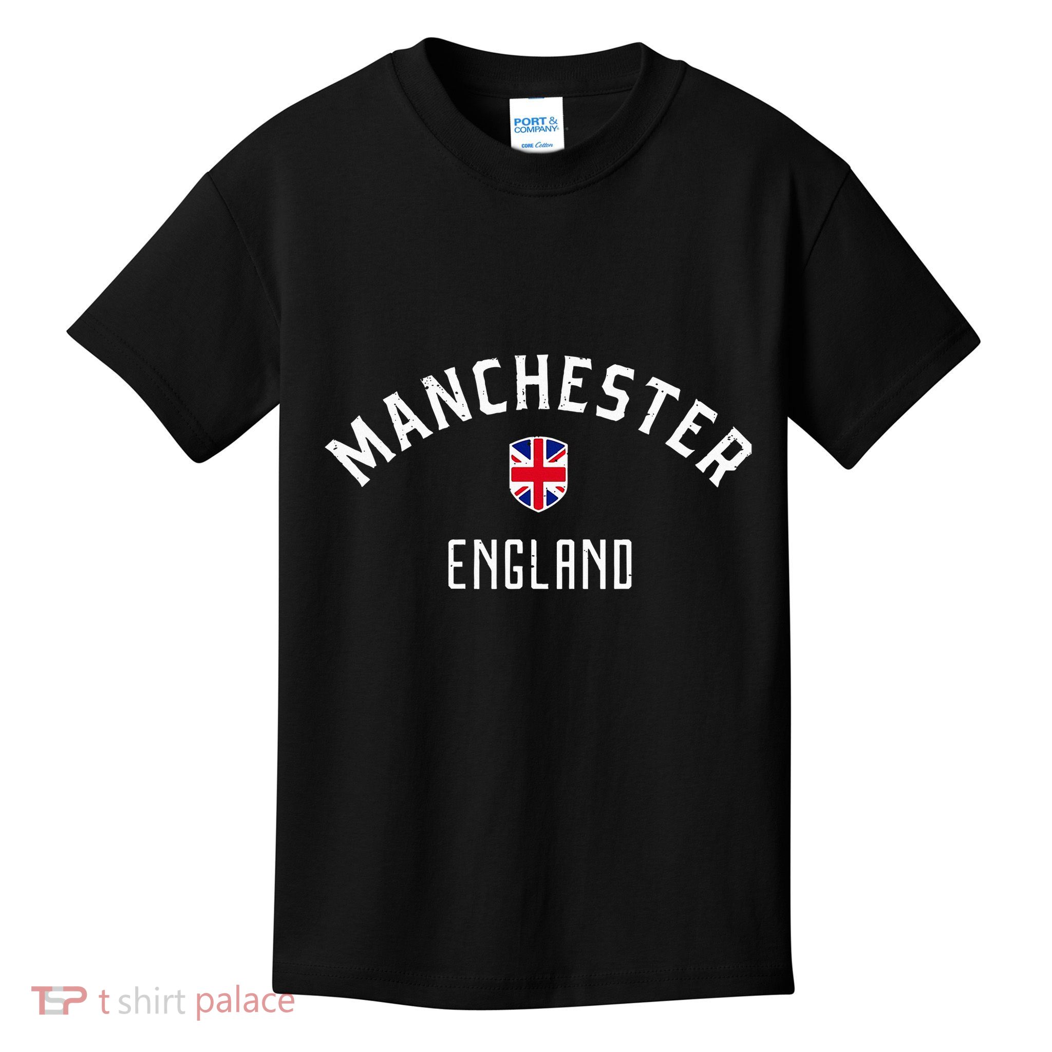 Manchester England United Kingdom British Flag Vintage Kids T-Shirt