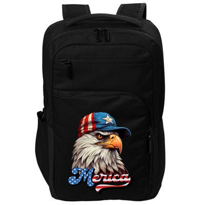 Merica Eagle USA Eagle 4th Of July Patriotic Funny Bald Eagle Impact Tech Backpack