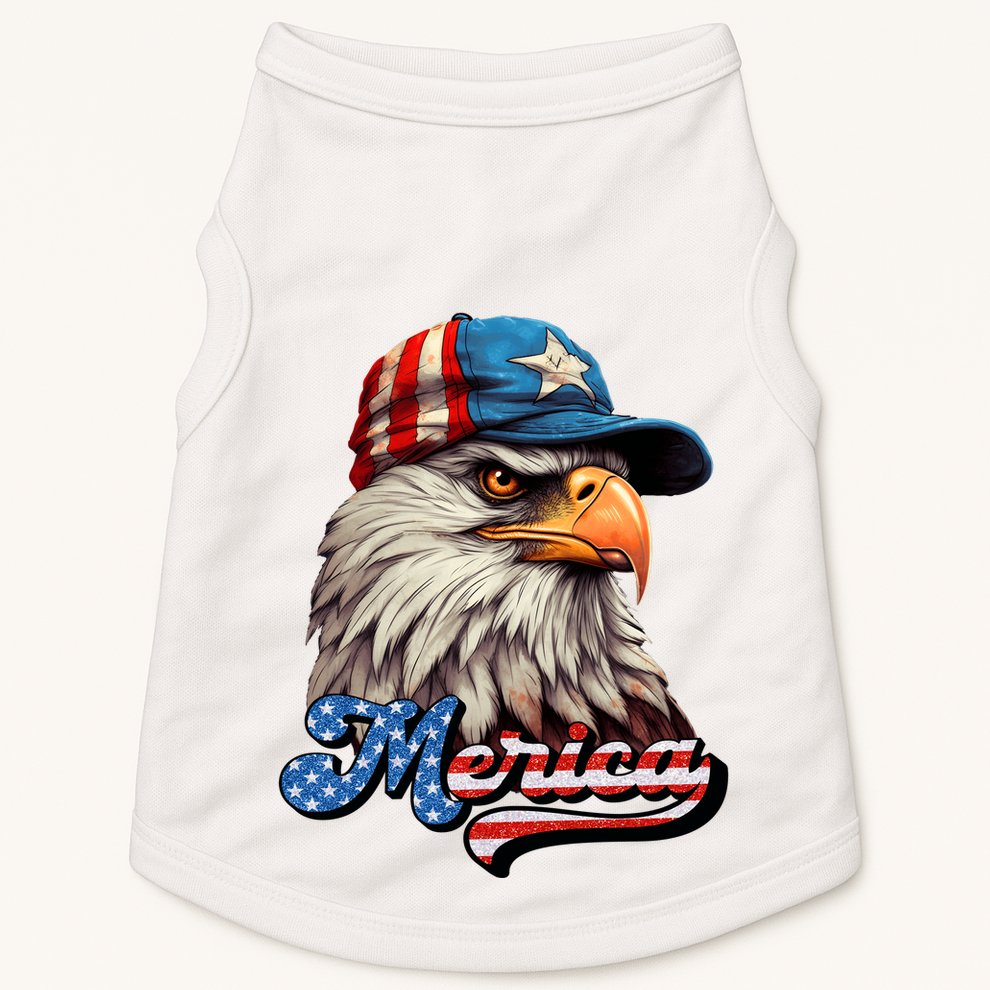 Merica Eagle USA Eagle 4th Of July Patriotic Funny Bald Eagle Doggie Tank