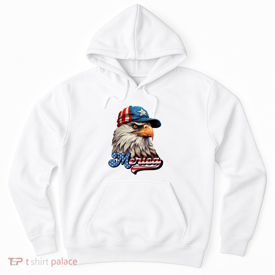Merica Eagle USA Eagle 4th Of July Patriotic Funny Bald Eagle Hoodie