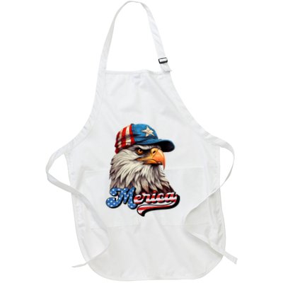 Merica Eagle USA Eagle 4th Of July Patriotic Funny Bald Eagle Apron