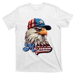 Merica Eagle USA Eagle 4th Of July Patriotic Funny Bald Eagle T-Shirt