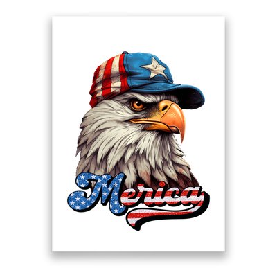 Merica Eagle USA Eagle 4th Of July Patriotic Funny Bald Eagle Poster