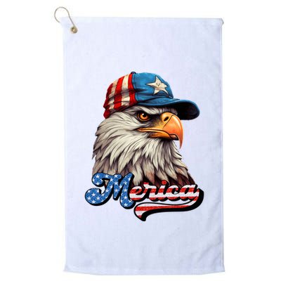 Merica Eagle USA Eagle 4th Of July Patriotic Funny Bald Eagle Golf Towel