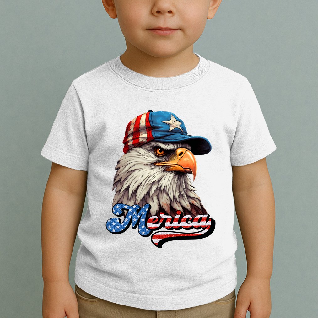 Merica Eagle USA Eagle 4th Of July Patriotic Funny Bald Eagle Toddler T-Shirt