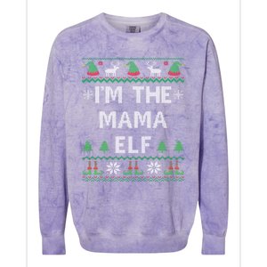 Mama Elf Ugly Christmas Mom Mother Great Gift Colorblast Crewneck Sweatshirt