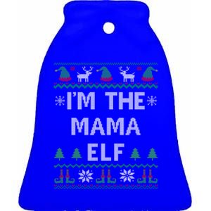 Mama Elf Ugly Christmas Mom Mother Great Gift Ceramic Bell Ornament