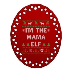 Mama Elf Ugly Christmas Mom Mother Great Gift Ceramic Oval Ornament