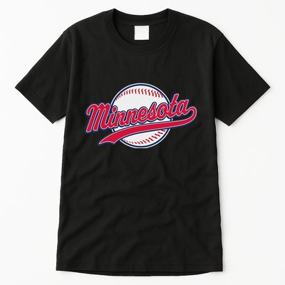 Minnesota Ee Vintage Baseball Hrowback Retro Design Tall T-Shirt