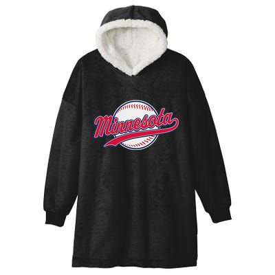 Minnesota Ee Vintage Baseball Hrowback Retro Design Hooded Wearable Blanket