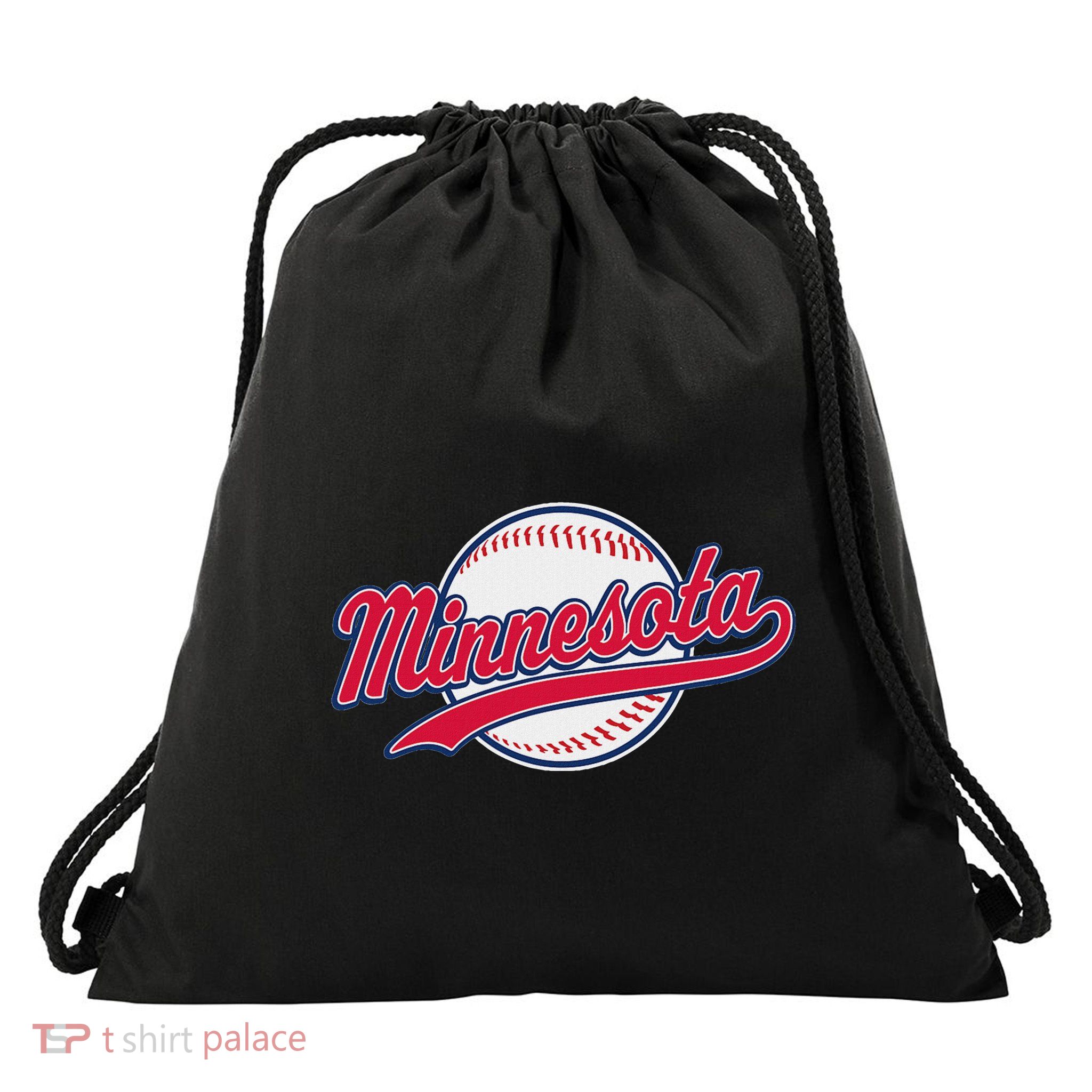 Minnesota Ee Vintage Baseball Hrowback Retro Design Drawstring Bag