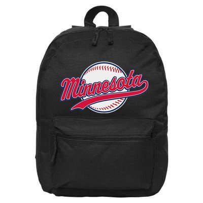 Minnesota Ee Vintage Baseball Hrowback Retro Design 16 in Basic Backpack