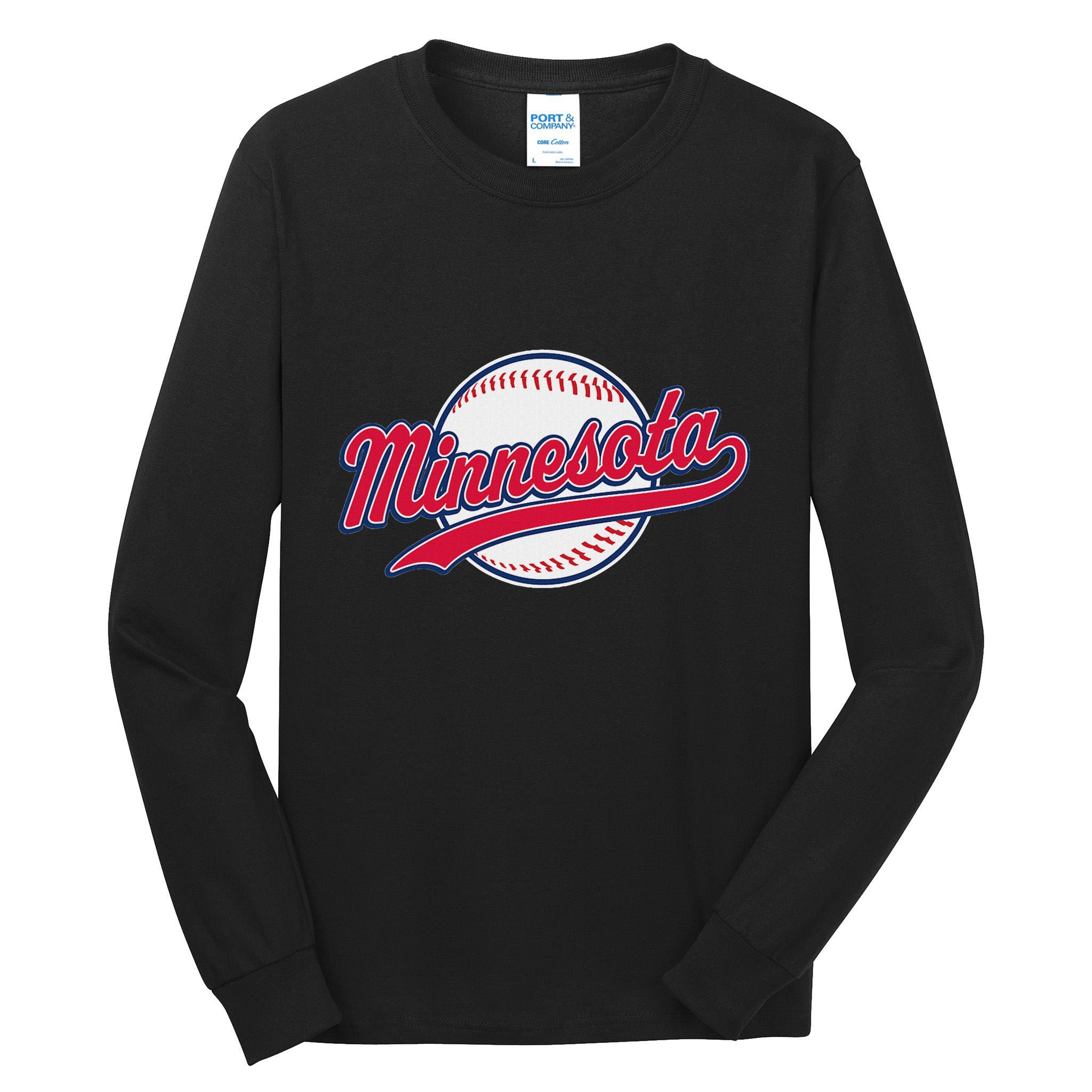 Minnesota Ee Vintage Baseball Hrowback Retro Design Tall Long Sleeve T-Shirt