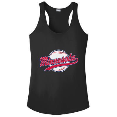 Minnesota Ee Vintage Baseball Hrowback Retro Design Ladies PosiCharge Competitor Racerback Tank