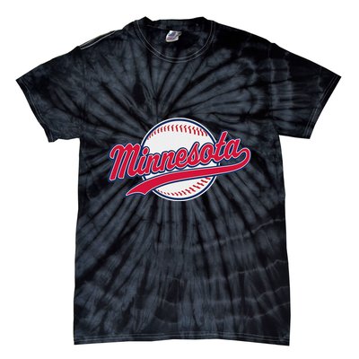 Minnesota Ee Vintage Baseball Hrowback Retro Design Tie-Dye T-Shirt