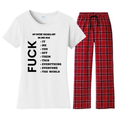 My Entire Vocabulary On One Mug, Funny Gifts For Her, Funny Gifts For Him Women's Flannel Pajama Set