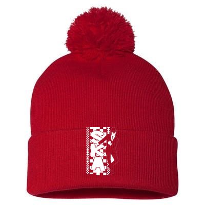 Music Es Vida Ska Reggae Pom Pom 12in Knit Beanie