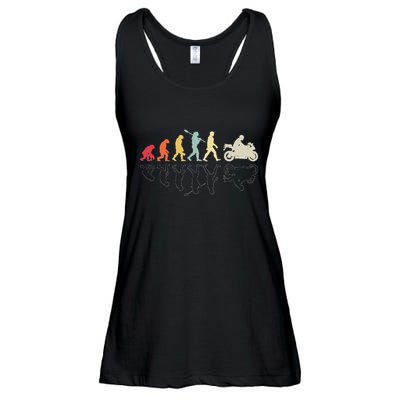 Motorcycle Evolution Vintage Superbike Biker Motorcyclist Ladies Essential Flowy Tank