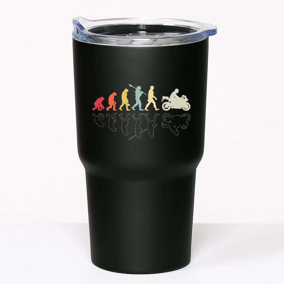 Motorcycle Evolution Vintage Superbike Biker Motorcyclist Tumbler