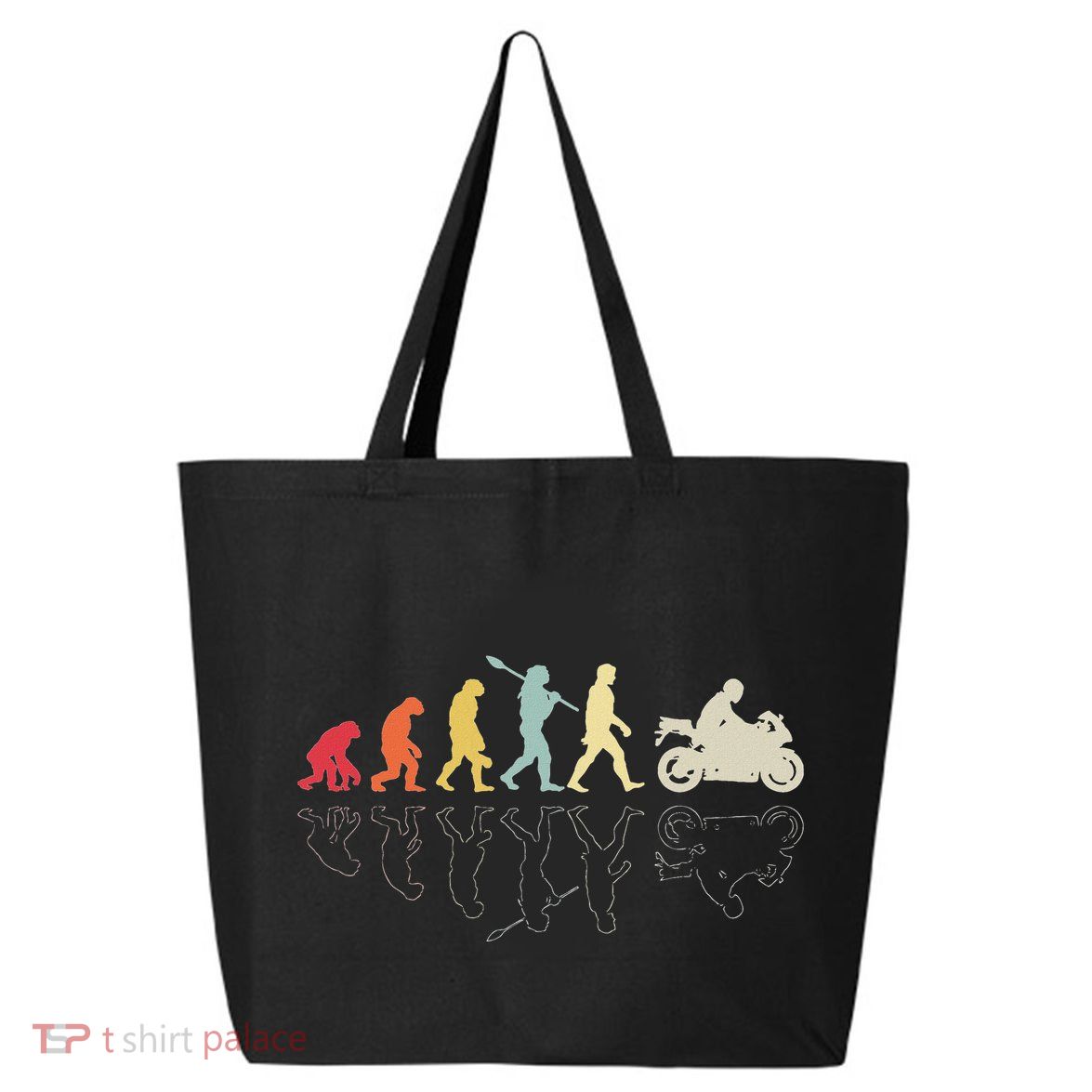 Motorcycle Evolution Vintage Superbike Biker Motorcyclist 25L Jumbo Tote