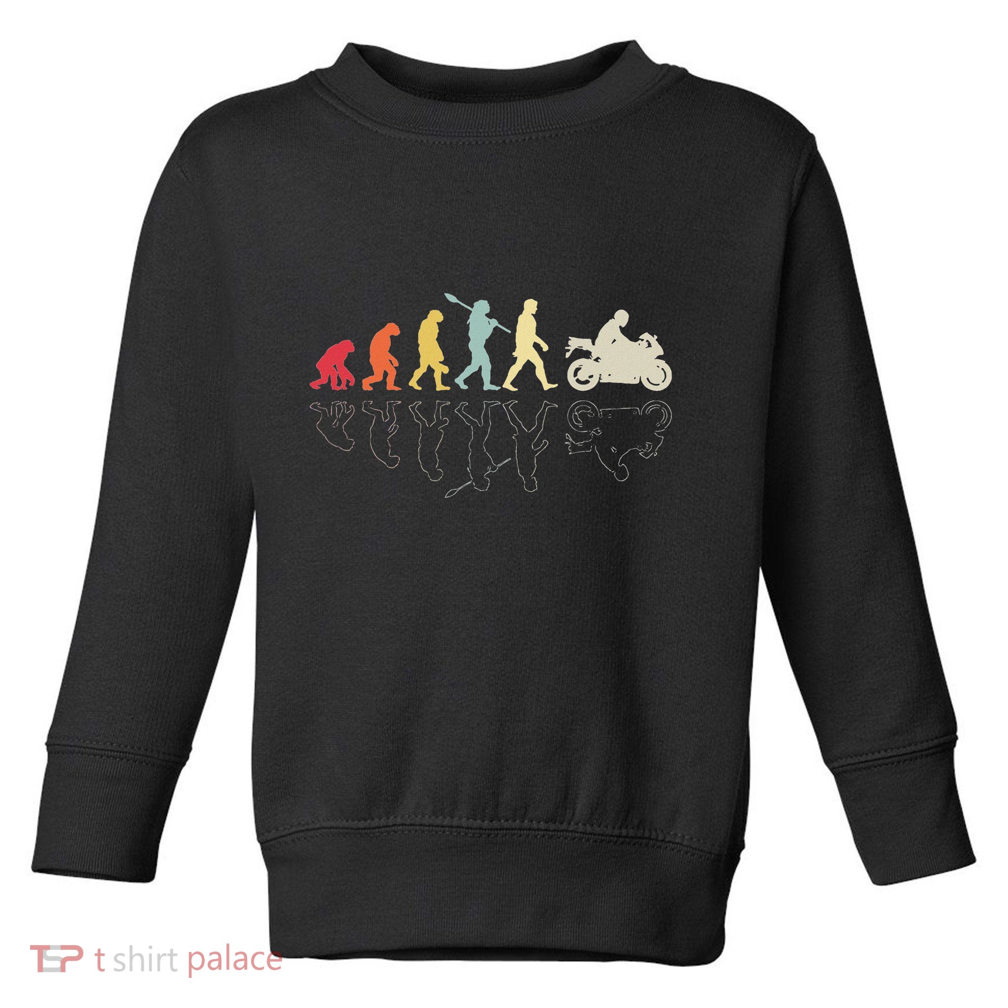 Motorcycle Evolution Vintage Superbike Biker Motorcyclist Toddler Sweatshirt