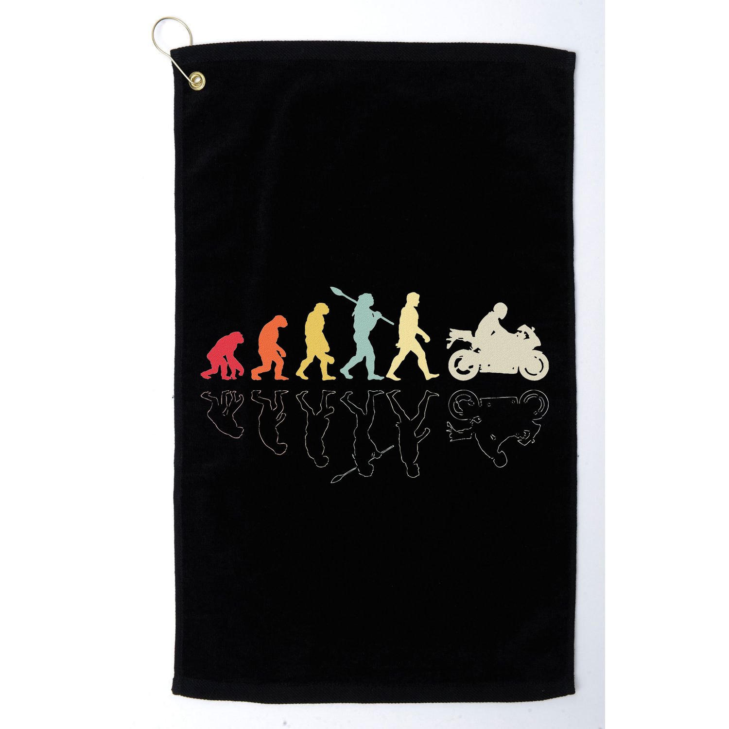 Motorcycle Evolution Vintage Superbike Biker Motorcyclist Golf Towel