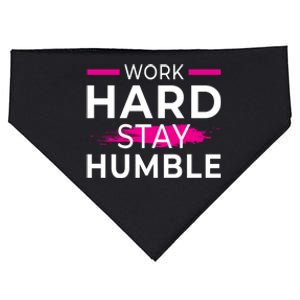 Motivational Entrepreneur Work Hard Stay Humble Gift USA-Made Doggie Bandana