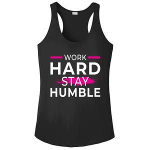 Motivational Entrepreneur Work Hard Stay Humble Gift Ladies PosiCharge Competitor Racerback Tank