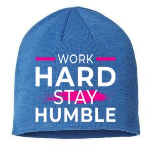 Motivational Entrepreneur Work Hard Stay Humble Gift Sustainable Beanie