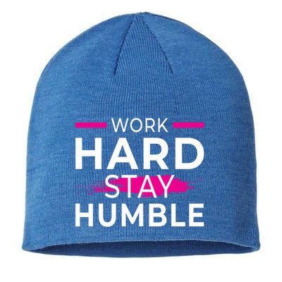 Motivational Entrepreneur Work Hard Stay Humble Gift Sustainable Beanie
