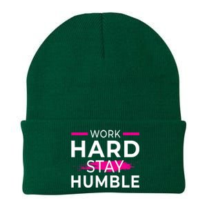 Motivational Entrepreneur Work Hard Stay Humble Gift Knit Cap Winter Beanie