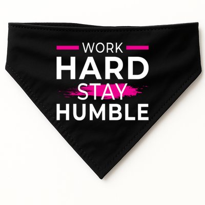 Motivational Entrepreneur Work Hard Stay Humble Gift USA-Made Doggie Bandana