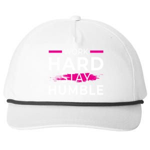 Motivational Entrepreneur Work Hard Stay Humble Gift Snapback Five-Panel Rope Hat