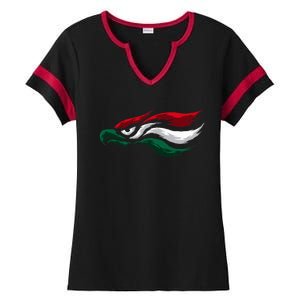 Mexican Eagle With Mexico Flag Hecho En Mexico Ladies Halftime Notch Neck Tee