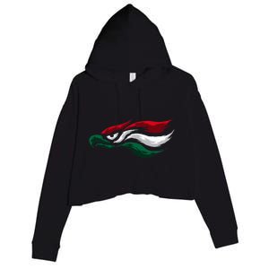 Mexican Eagle With Mexico Flag Hecho En Mexico Crop Fleece Hoodie