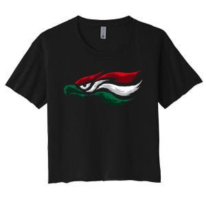 Mexican Eagle With Mexico Flag Hecho En Mexico Women's Crop Top Tee