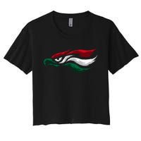 Mexican Eagle With Mexico Flag Hecho En Mexico Women's Crop Top Tee