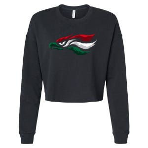 Mexican Eagle With Mexico Flag Hecho En Mexico Cropped Pullover Crew