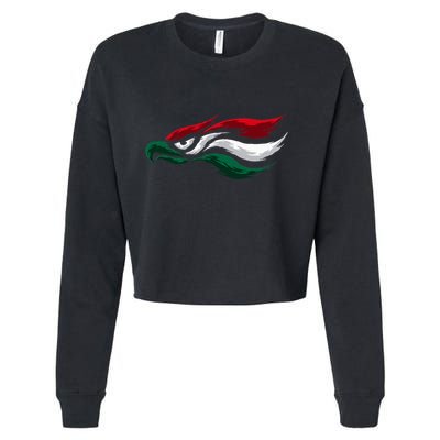 Mexican Eagle With Mexico Flag Hecho En Mexico Cropped Pullover Crew