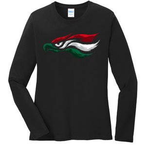 Mexican Eagle With Mexico Flag Hecho En Mexico Ladies Long Sleeve Shirt