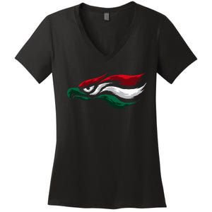 Mexican Eagle With Mexico Flag Hecho En Mexico Women's V-Neck T-Shirt