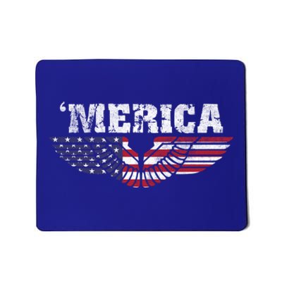 Merica Eagle Wings Flag Patriotic Gift Mousepad