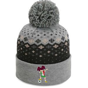 Mexican Dabbing Soccer Gril Mexico The Baniff Cuffed Pom Beanie