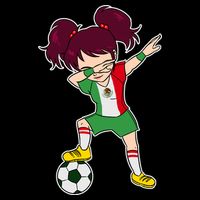 Mexican Dabbing Soccer Gril Mexico 7-Panel Snapback Hat